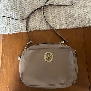 Authenticated Michael Kors Medium Beige Crossbody